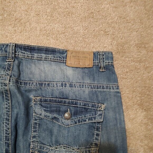 SMOKE RISE DNM, Men's Distressed Straight Leg Denim Jeans, size 44X34 EUC - Picture 10 of 13